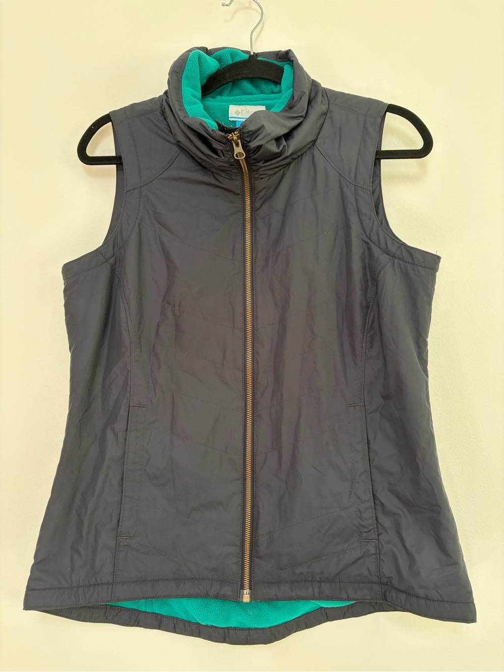 Columbia Fleece Lined Lightweight Vest Size Medium Navy Blue